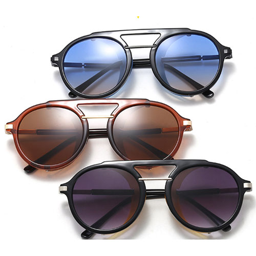 Vintage Polarized Steampunk metal Sunglasses Mens Brand Design Round UV400 Sun glasses