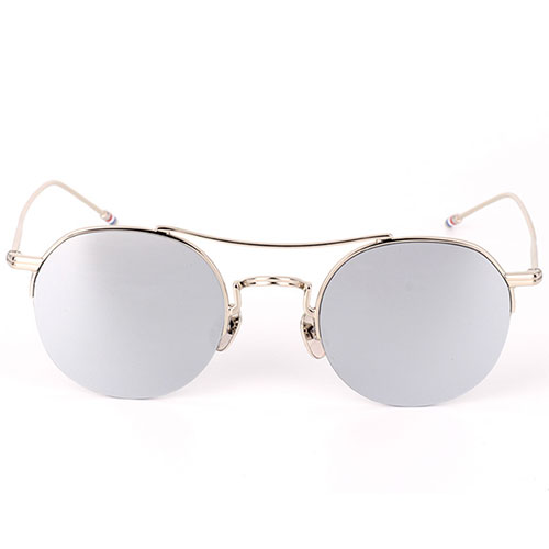 China manufacturer Vintage Round half rimless  Sunglasses with mirror lens