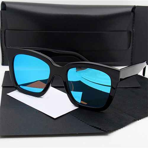 High quality acetate CE UV400 blue mirrored lens oversized  sunglasses square  for women 