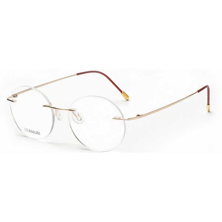 Popular design rimless rimless optical frames screwless hinge round eyewear