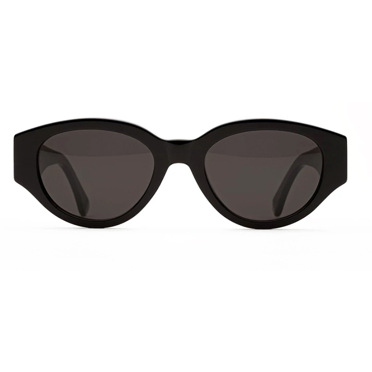 Italy design oval  black acetate sunglasses