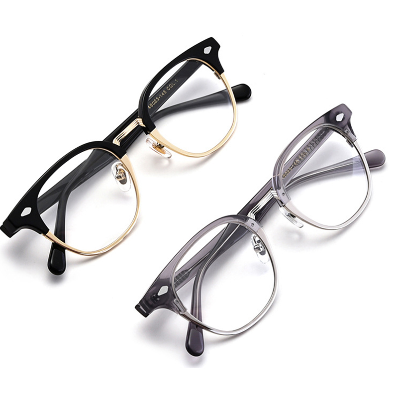 Acetate and metal eyeglasses black frames