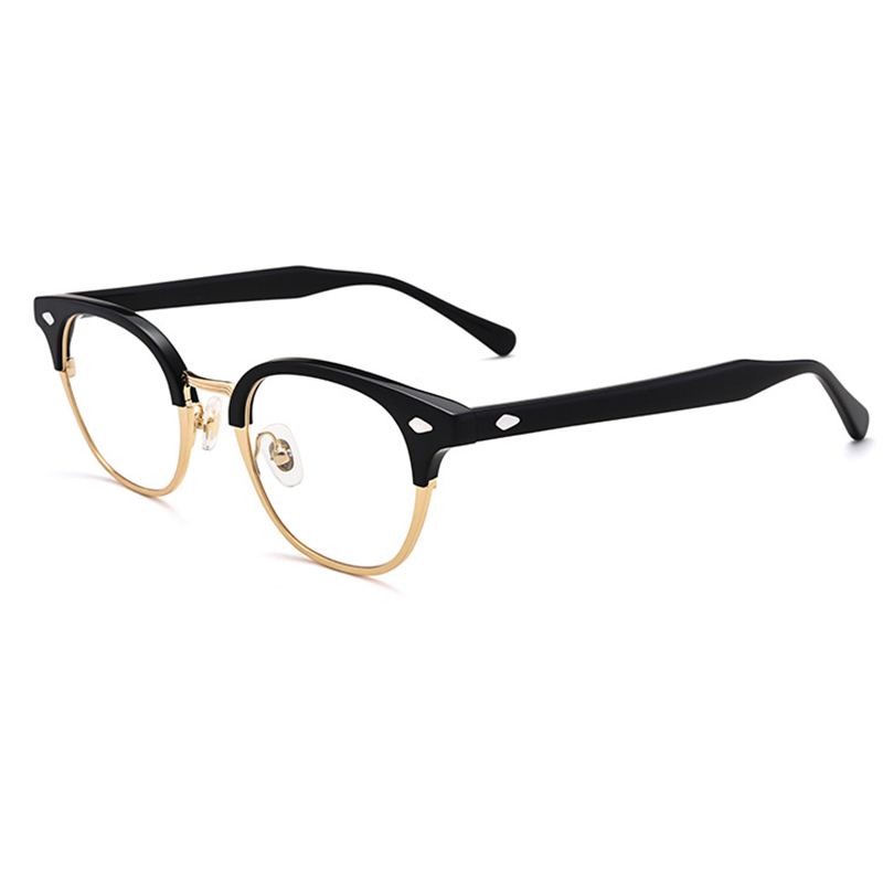 Acetate and metal eyeglasses black frames