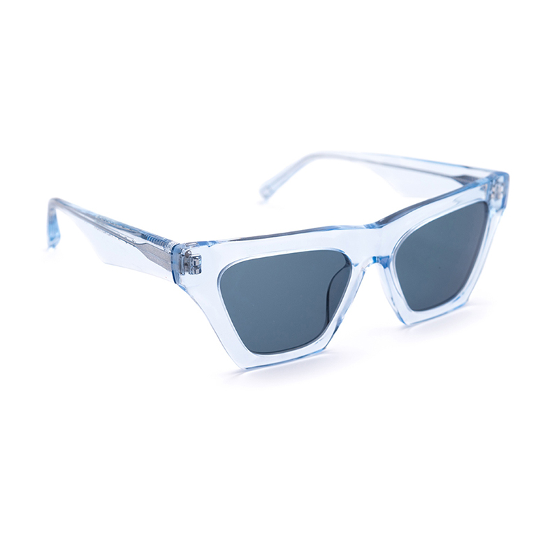 Rectangular sky blue lenses block  sunlight sunglasses