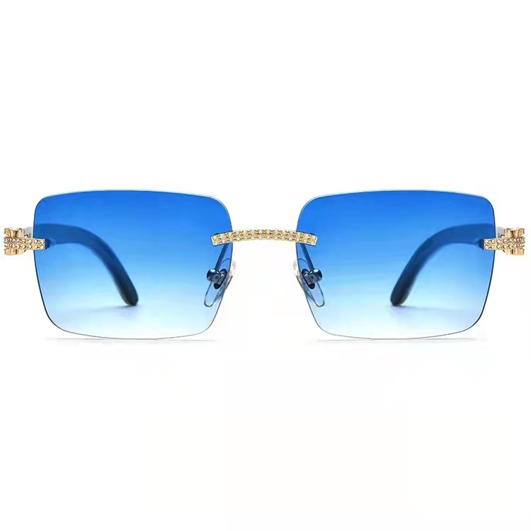 Ready to ship luxury natural horn sunglasses with diamond on line