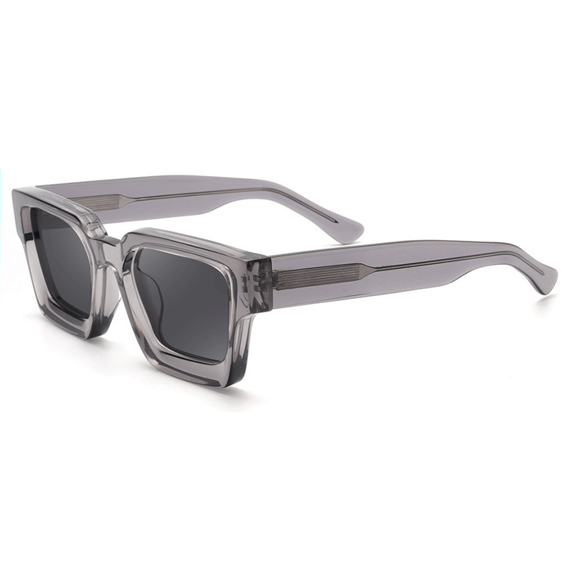 Ready to ship square  transparent grey oversized womens sunglasses